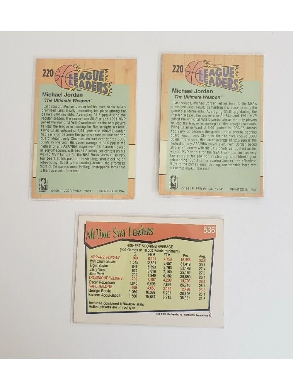 Michael Jordan Cards Trading Lot NBA 1990, 1991 MVP All-Star Chicago Bulls